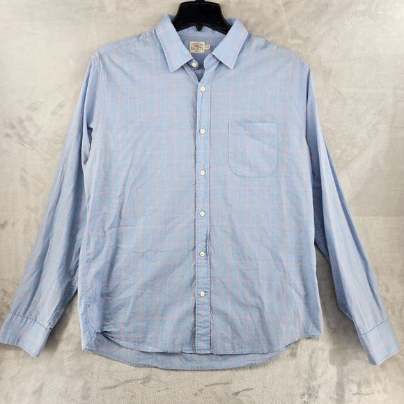 Faherty Mens Xl Long Sleeve Button Up Blue Pink Cotton - Picture 1 of 5